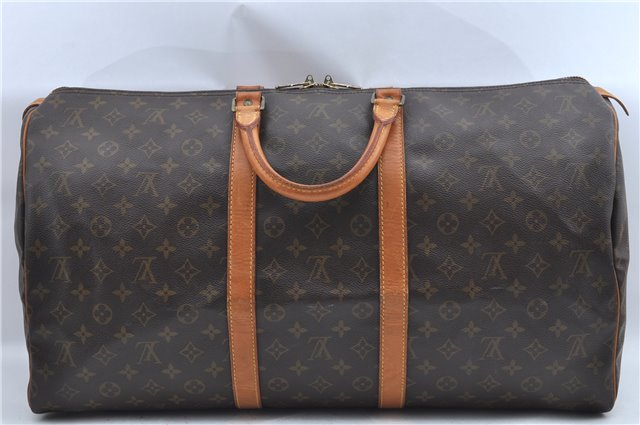 Authentic Louis Vuitton Monogram Keepall 55 Boston Bag M41424 LV J2277