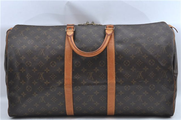 Authentic Louis Vuitton Monogram Keepall 55 Boston Bag M41424 LV J2277