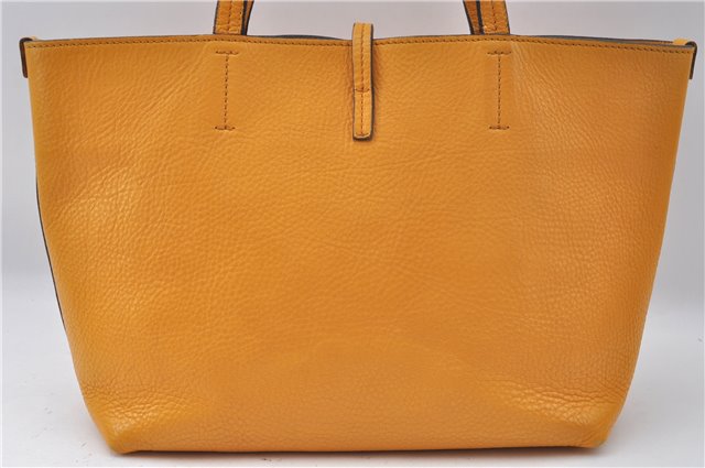 Authentic Salvatore Ferragamo Gancini Leather Hand Tote Bag Purse Yellow J2280