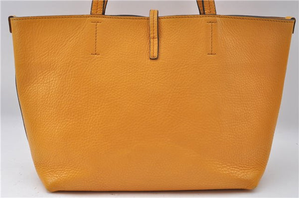 Authentic Salvatore Ferragamo Gancini Leather Hand Tote Bag Purse Yellow J2280