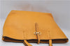 Authentic Salvatore Ferragamo Gancini Leather Hand Tote Bag Purse Yellow J2280
