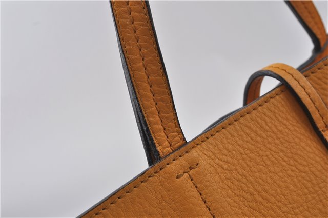 Authentic Salvatore Ferragamo Gancini Leather Hand Tote Bag Purse Yellow J2280