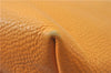 Authentic Salvatore Ferragamo Gancini Leather Hand Tote Bag Purse Yellow J2280