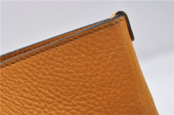 Authentic Salvatore Ferragamo Gancini Leather Hand Tote Bag Purse Yellow J2280