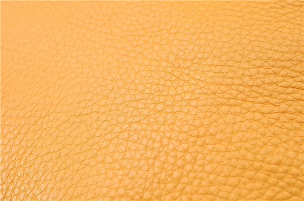 Authentic Salvatore Ferragamo Gancini Leather Hand Tote Bag Purse Yellow J2280