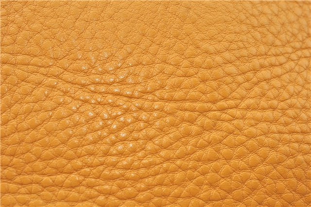 Authentic Salvatore Ferragamo Gancini Leather Hand Tote Bag Purse Yellow J2280