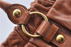 Authentic MIU MIU Leather 2Way Shoulder Cross Body Hand Bag Purse Brown J2282