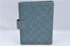 Authentic GUCCI Guccissima Notebook Cover GG Leather 115241 Blue J2283