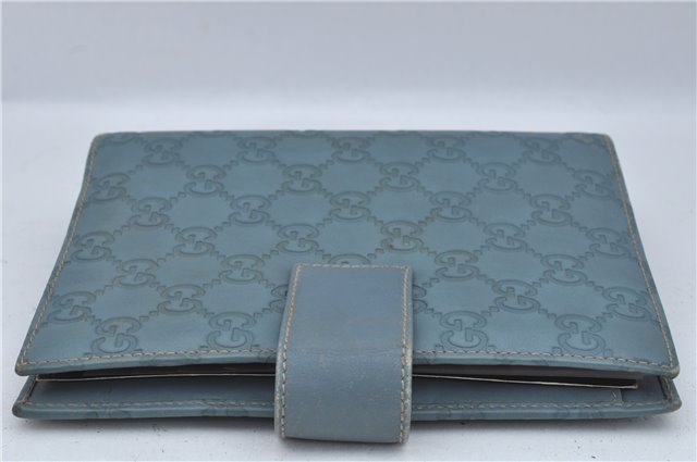 Authentic GUCCI Guccissima Notebook Cover GG Leather 115241 Blue J2283