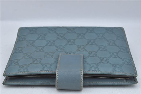 Authentic GUCCI Guccissima Notebook Cover GG Leather 115241 Blue J2283