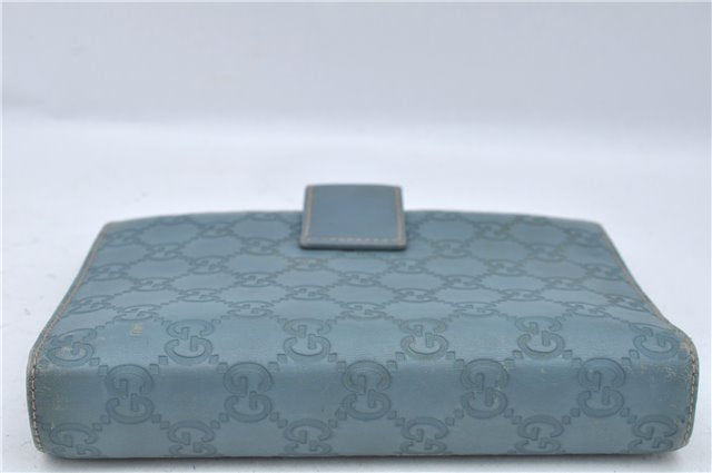 Authentic GUCCI Guccissima Notebook Cover GG Leather 115241 Blue J2283