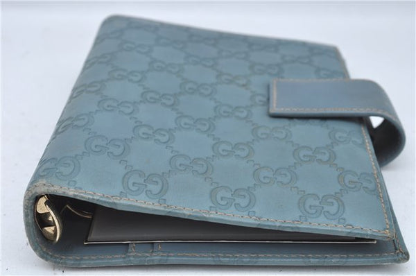 Authentic GUCCI Guccissima Notebook Cover GG Leather 115241 Blue J2283