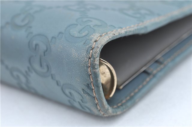 Authentic GUCCI Guccissima Notebook Cover GG Leather 115241 Blue J2283