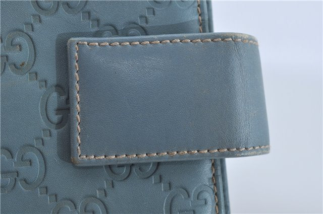 Authentic GUCCI Guccissima Notebook Cover GG Leather 115241 Blue J2283