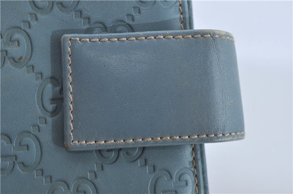 Authentic GUCCI Guccissima Notebook Cover GG Leather 115241 Blue J2283