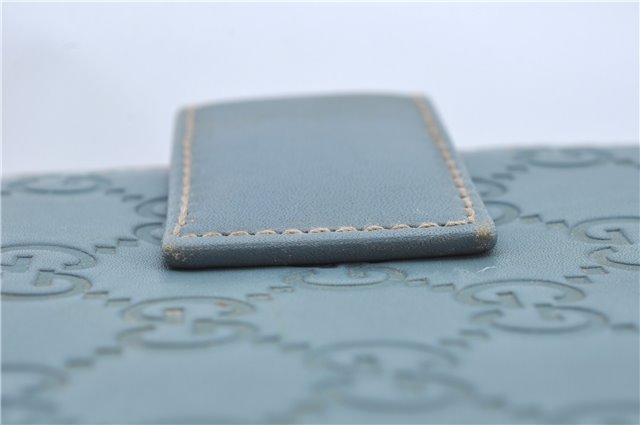 Authentic GUCCI Guccissima Notebook Cover GG Leather 115241 Blue J2283