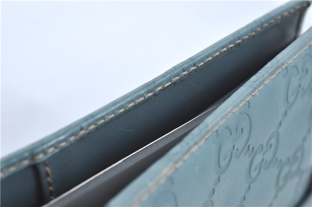 Authentic GUCCI Guccissima Notebook Cover GG Leather 115241 Blue J2283