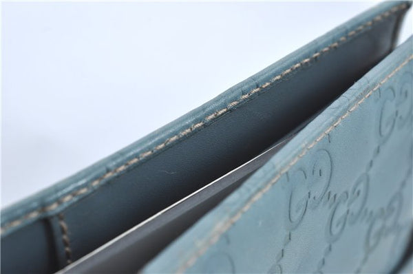 Authentic GUCCI Guccissima Notebook Cover GG Leather 115241 Blue J2283