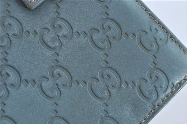Authentic GUCCI Guccissima Notebook Cover GG Leather 115241 Blue J2283