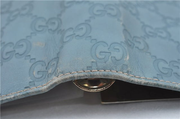 Authentic GUCCI Guccissima Notebook Cover GG Leather 115241 Blue J2283