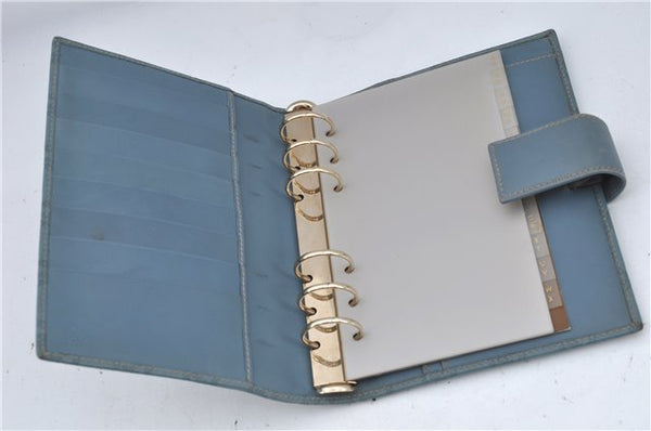 Authentic GUCCI Guccissima Notebook Cover GG Leather 115241 Blue J2283