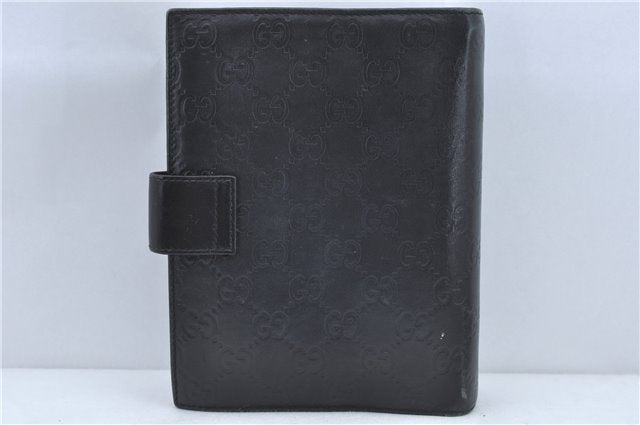 Authentic GUCCI Guccissima Notebook Cover GG Leather 115241 Black J2284