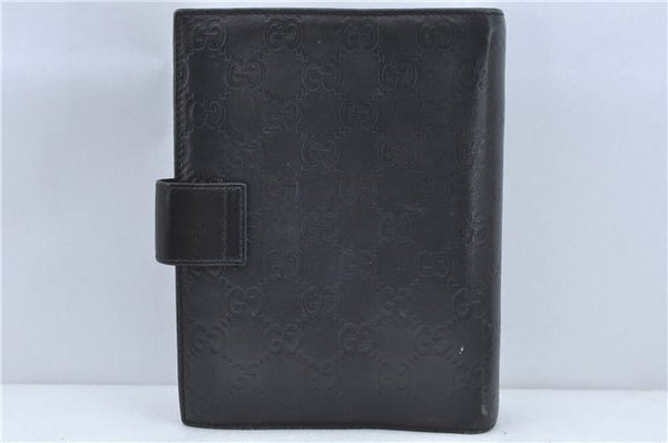 Authentic GUCCI Guccissima Notebook Cover GG Leather 115241 Black J2284