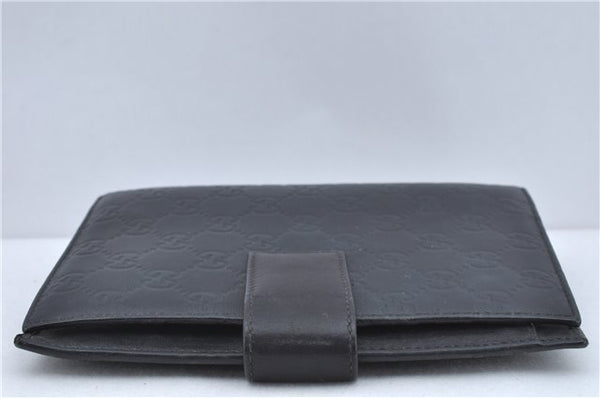 Authentic GUCCI Guccissima Notebook Cover GG Leather 115241 Black J2284