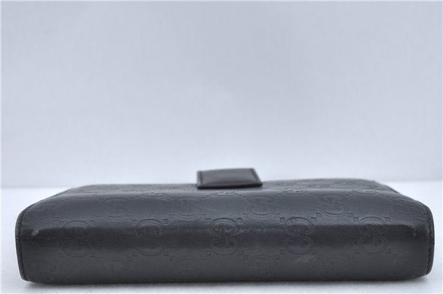 Authentic GUCCI Guccissima Notebook Cover GG Leather 115241 Black J2284