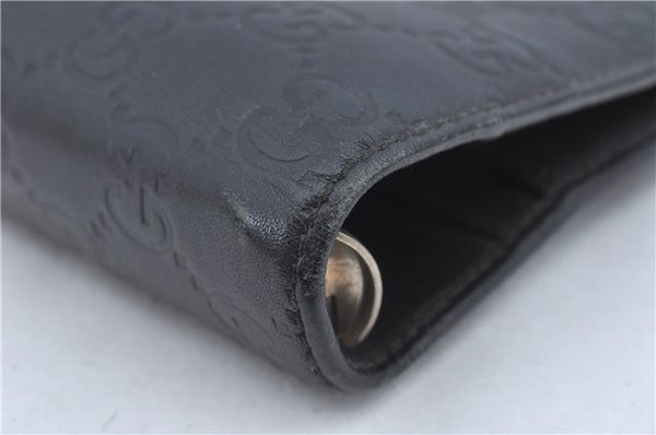 Authentic GUCCI Guccissima Notebook Cover GG Leather 115241 Black J2284