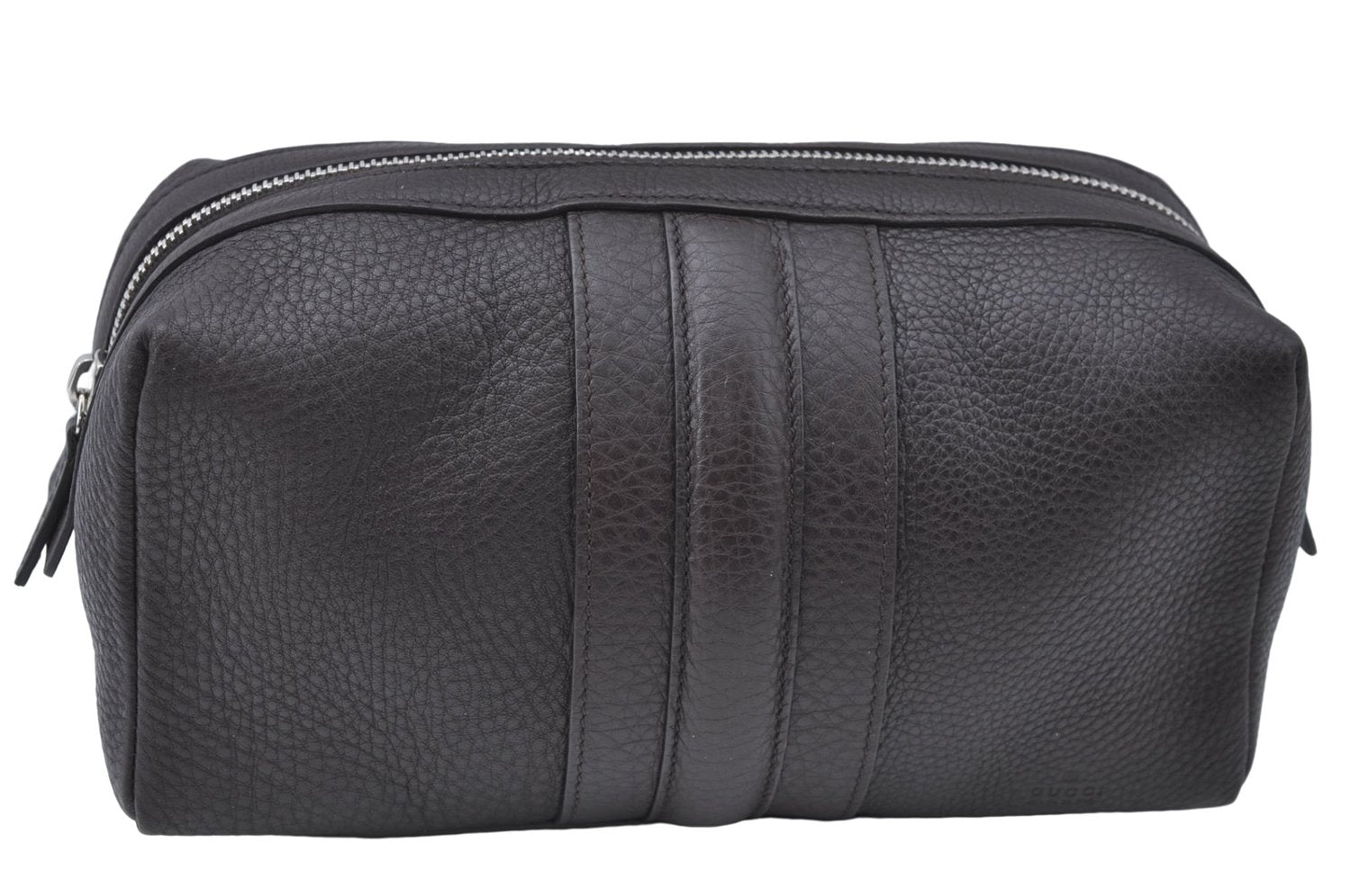 Authentic GUCCI Pouch Purse Leather 256637 Brown J2286