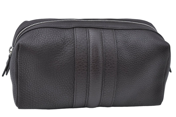 Authentic GUCCI Pouch Purse Leather 256637 Brown J2286