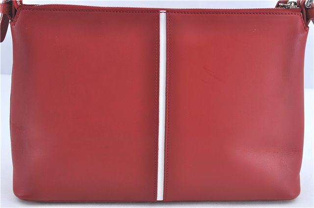 Authentic BURBERRY Vintage Leather Shoulder Hand Bag Purse Red J2289