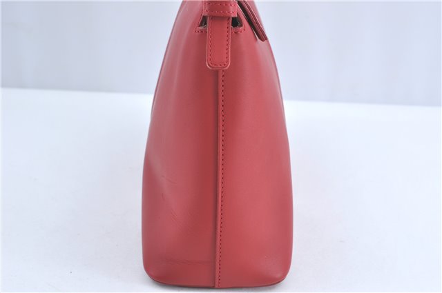 Authentic BURBERRY Vintage Leather Shoulder Hand Bag Purse Red J2289