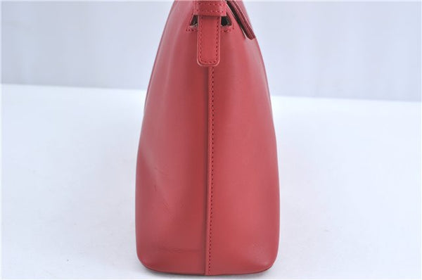 Authentic BURBERRY Vintage Leather Shoulder Hand Bag Purse Red J2289