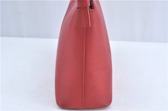 Authentic BURBERRY Vintage Leather Shoulder Hand Bag Purse Red J2289