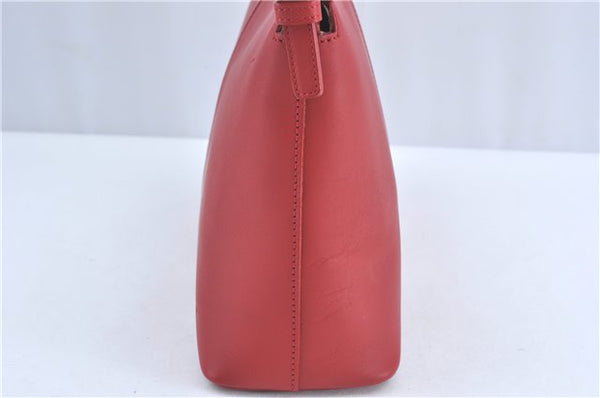 Authentic BURBERRY Vintage Leather Shoulder Hand Bag Purse Red J2289