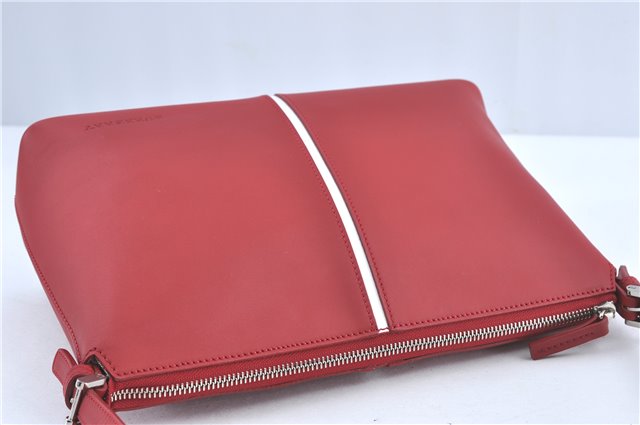 Authentic BURBERRY Vintage Leather Shoulder Hand Bag Purse Red J2289
