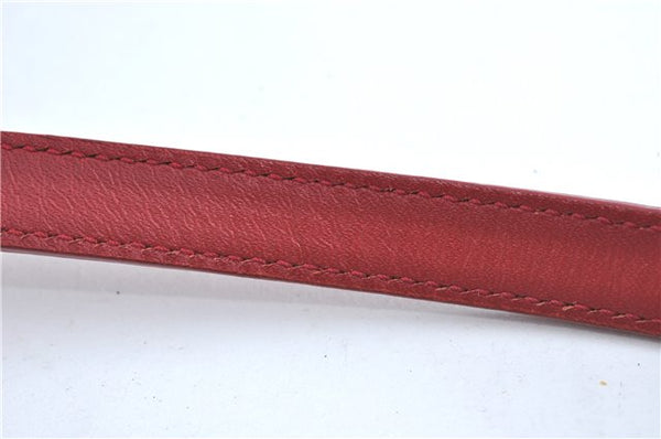 Authentic BURBERRY Vintage Leather Shoulder Hand Bag Purse Red J2289