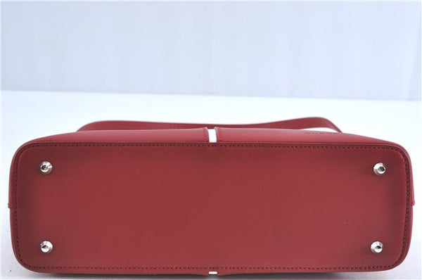 Authentic BURBERRY Vintage Leather Shoulder Hand Bag Purse Red J2289