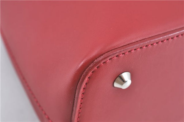 Authentic BURBERRY Vintage Leather Shoulder Hand Bag Purse Red J2289