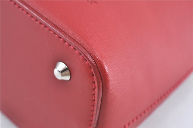 Authentic BURBERRY Vintage Leather Shoulder Hand Bag Purse Red J2289