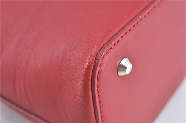 Authentic BURBERRY Vintage Leather Shoulder Hand Bag Purse Red J2289