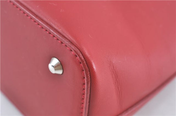 Authentic BURBERRY Vintage Leather Shoulder Hand Bag Purse Red J2289