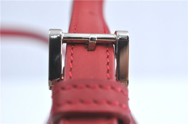 Authentic BURBERRY Vintage Leather Shoulder Hand Bag Purse Red J2289
