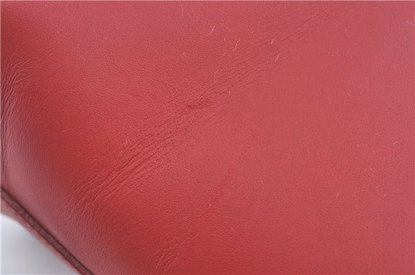 Authentic BURBERRY Vintage Leather Shoulder Hand Bag Purse Red J2289