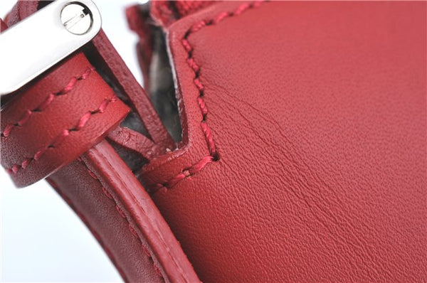 Authentic BURBERRY Vintage Leather Shoulder Hand Bag Purse Red J2289