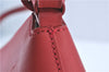Authentic BURBERRY Vintage Leather Shoulder Hand Bag Purse Red J2289