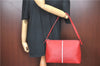Authentic BURBERRY Vintage Leather Shoulder Hand Bag Purse Red J2289