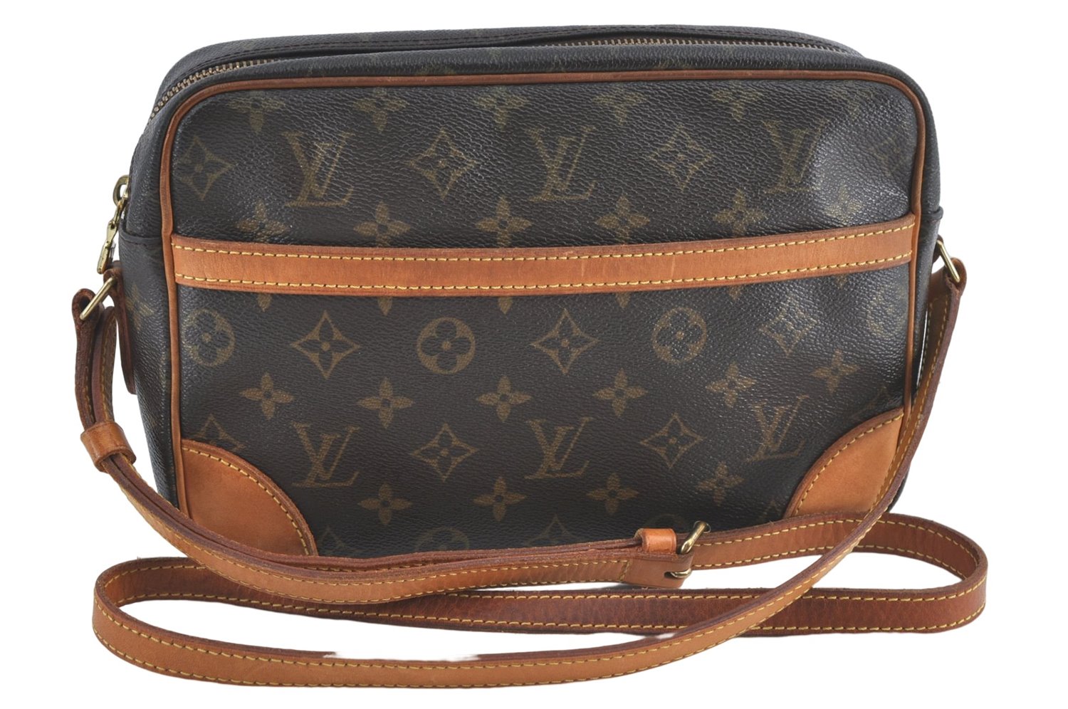 Authentic Louis Vuitton Monogram Trocadero 27 Shoulder Cross Bag M51274 LV J2291